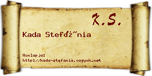 Kada Stefánia névjegykártya